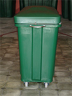 Recycling bin side angle